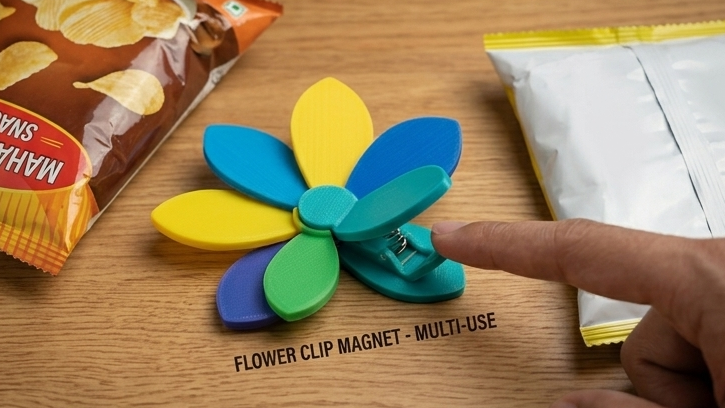 Flower Fridge Magnet - Clips